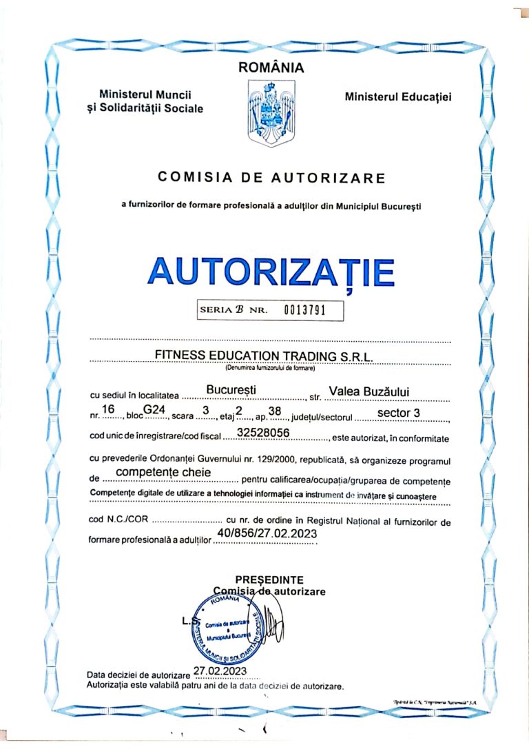 Autorizatie competente informatice