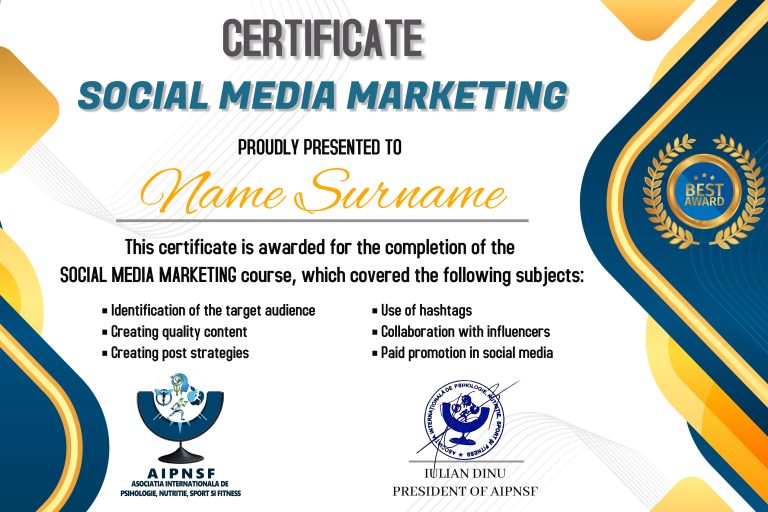 Diploma Asociatie Social Media Marketing