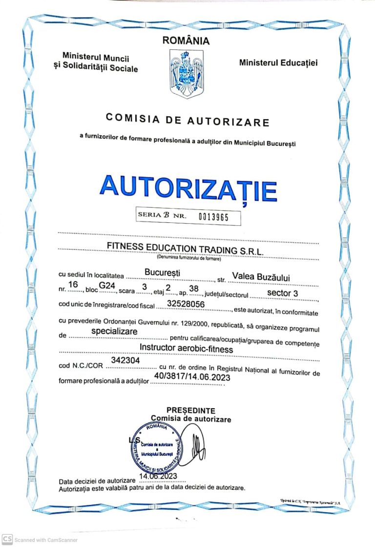 autorizatie aerobic noua